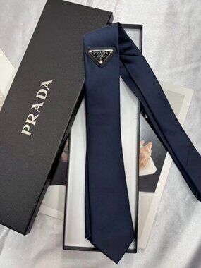 Brand new✨PRADA Blue Tie Unisex/Gift box included🎁
